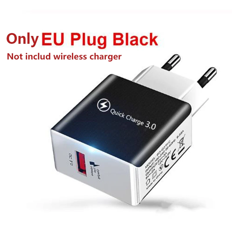 Only QC3.0 EU Plug 3 в 1 10 Вт Беспроводная зарядная станция Подставка для iPhone Apple Watch Airpods зарядная док-станция Подставка - Тип штекера: Only QC3.0 EU Plug