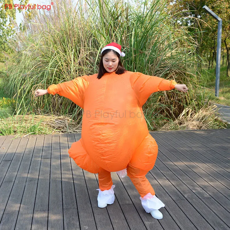 

Playful bag Christmas turkey Costume Funny inflatable Turkey toy suit for adult Christmas party creative toy Fancy dressing AA17