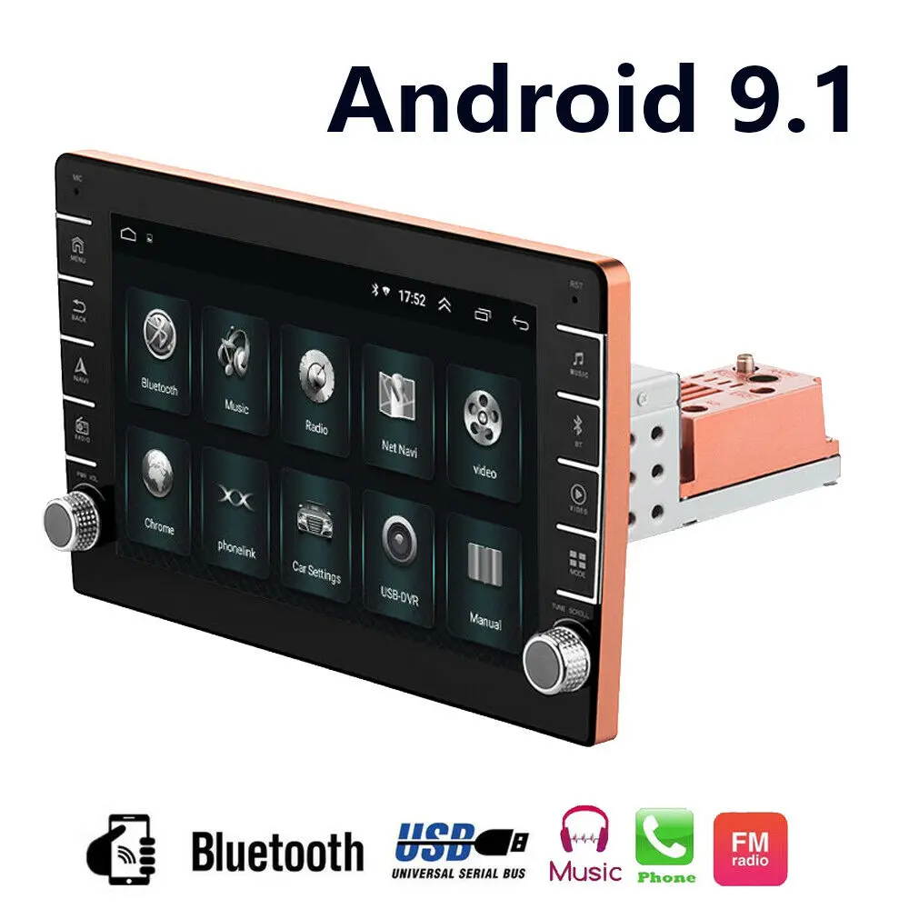 Автомагнитола 1din на android 9 1 с GPS мультимедийная стереосистема навигацией Wi Fi bluetooth