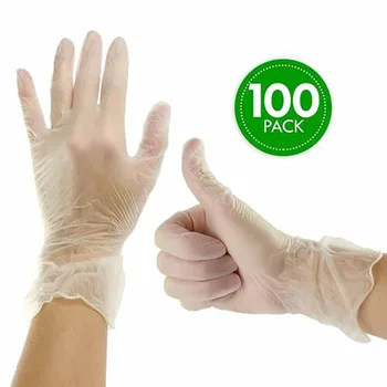 

100PCS Transparent Disposable Gloves Latex Dishwashing/Kitchen/Medical /Work/Rubber/Garden Gloves Universal For Left Right Hand