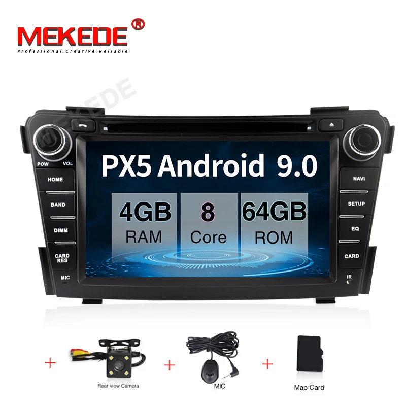 PX5 android 9,0 4 Гб+ 64 ГБ Автомобильный мультимедийный плеер навигация gps DVD для HYUNDAI I40 2011- с WiFi BT carplay USB радио navi - Цвет: add camera