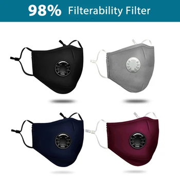 

FENXING Face Mask with 5 Layer Carbon Filter Cotton PM2.5 Mouth Mask mascarillas With Breath Valve Mask