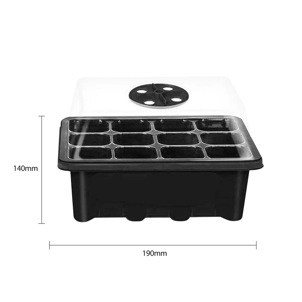 10pcs Seed Starter Tray Kit Garden Nursery Seedling Plant Germination Box Seedling Tray Humidity Adjustable Switch Garden Tools