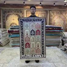 Yilong 2,5 'x4' Тебриз шелковый ковер четыре сезона изысканный сад персидский шелковый ковер(HF164B