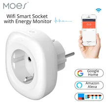 Mini Wifi Energy Monitor Smart Socket EU Power Plug Mobile APP Remote Control Work with Amazon Alexa Google Home No Hub Required qiachip wifi smart home socket app remote control light switch work with amazon alexa google home for phone french plug socket