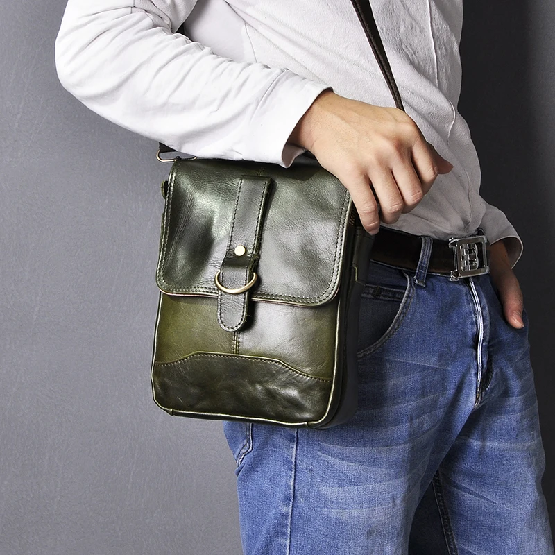Качественная натуральная кожа Мужская Дизайнерская Повседневная сумка через плечо из воловьей кожи Модная " сумка через плечо Mochila сумка-портфель Мужская 143-dc