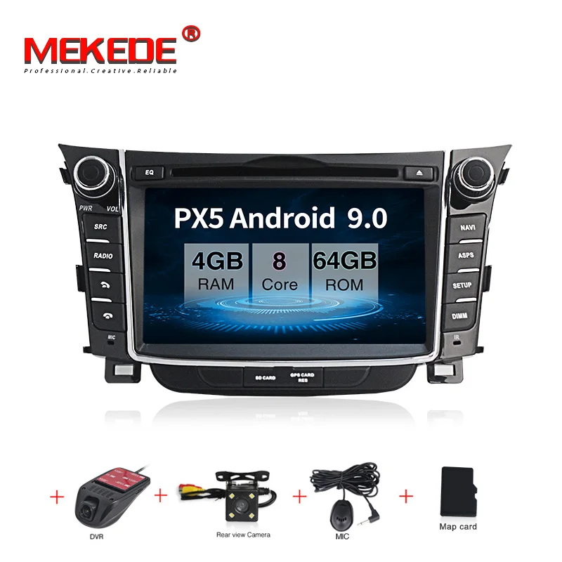 64G add camera DVR MEKEDE Android 9 автомобильный мультимедийный плеер головное устройство для hyundai I30 Elantra GT 2012 2013 магнитола - Цвет: 64G add camera DVR