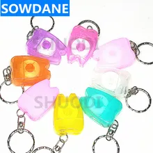 5 шт. зубная цепочка для ключей портативная зубная нить плоский дизайн рулон для ухода за полостью рта Длина 15 м