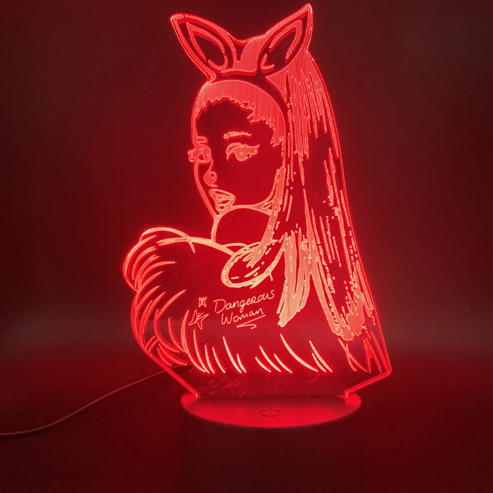 Singer Ariana Grande Cat Girl LED 3d Light Table Night Light for Bedroom Home Decorative 3d Led Night Light Fans Christmas Gift