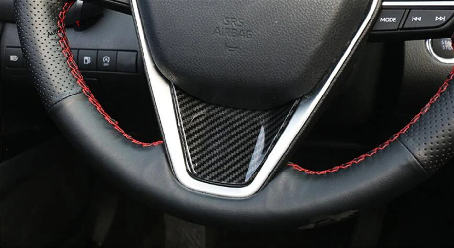 Yimaautotrim накладка на руль 3 шт. подходит для Toyota Camry- матовый красный/карбоновый вид накладки на интерьер