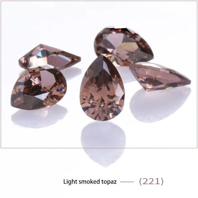 20 Pcs Multi Size AAAAA Zircon Natural Gemstone High Quality Jewelry Zirconia for Earring Necklace Making Accessories for Women Light smoked topaz