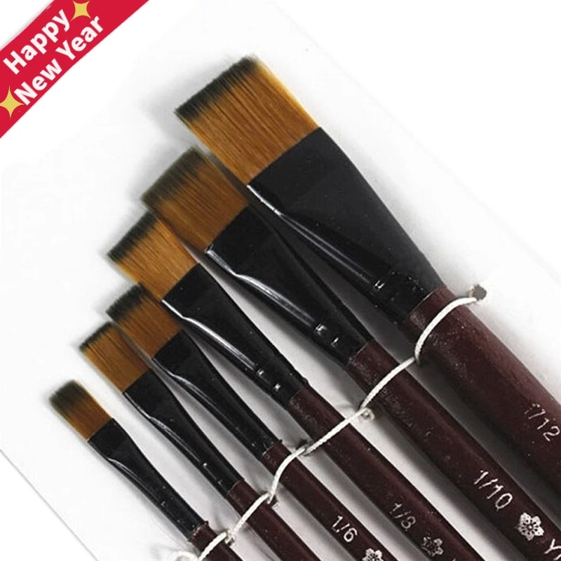 

6Pcs/set Artist Paint Brush Oil Acrylic Paint Brush Artist Brushes Watercolor Brush Nylon Hair Drawing Tool Art for Supplies