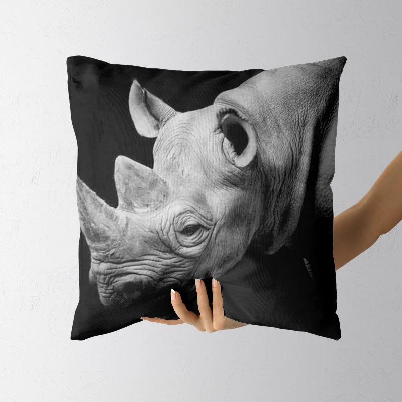 

rhinoceros Decorative Pillow Case Home Decor Pillowcase Gifts (Multiple Inches)