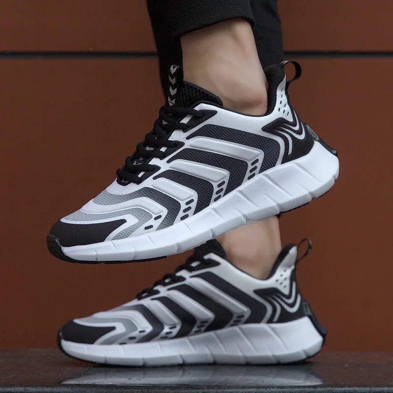 

Men's Breathable Running Shoes Popcorn Technology Sneakers 3D Mesh Tennis Sports Shoes Jogging At Leisure Zapatillas Big Size 46