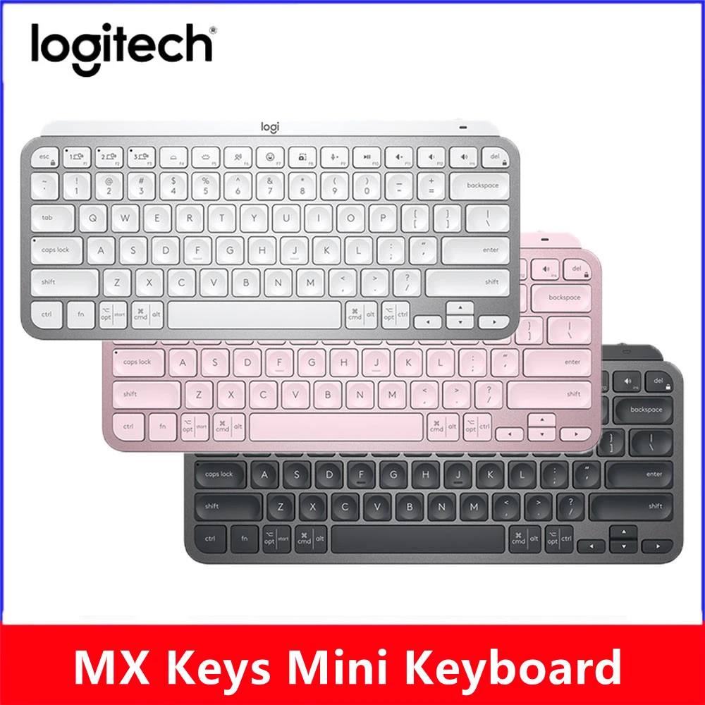 best computer keyboard New Logitech MX Keys Mini Wireless Keyboard  Bluetooth 2.4GHz Keyboard Wireless Illuminated Keyboard USB-C Rechargeable cute keyboards for computers