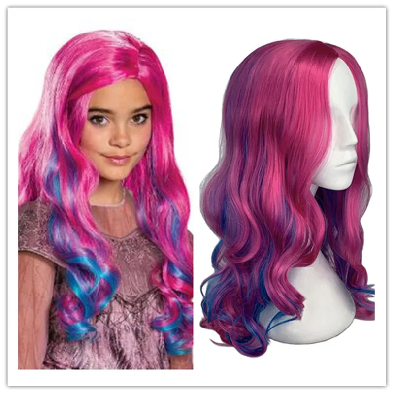 Descendants 3 Women Audrey Wig Mixed colors Synthetic Hair Cosplay Wigs