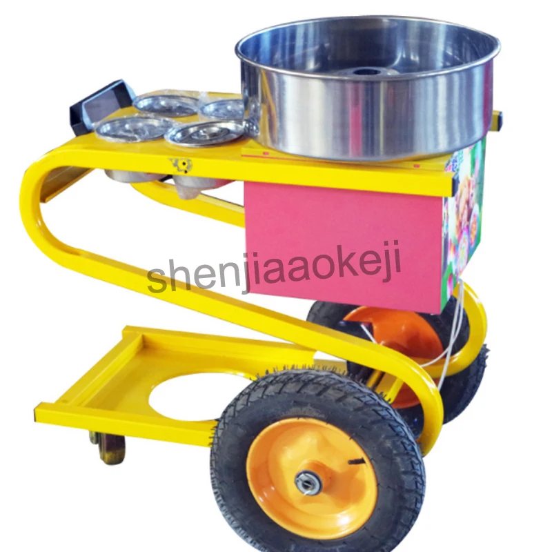 cotton candy machine Cotton candy floss machine for Commercial brushed Stroller electric cart heating sink cotton candy maker