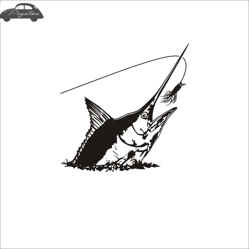 Pegatina Sailfish Fish Dorado Car Decal Swordfish Posters Boat Decals Decor Mural Wall Sticker Angling Hooks Shop Vinyl
