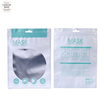 

Linsoir 10pcs/lot Disposable Safe Mask Packaging Bag Disposable Face Mask Packaging Bags Transparent Independent Storage Bag