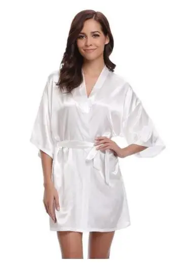 

Kimono Bathrobe Gown Silky Satin Women Sleepwear Nightgown Intimate Lingerie Oversize 3XL Solid Bride Bridesmaid Wedding Robe