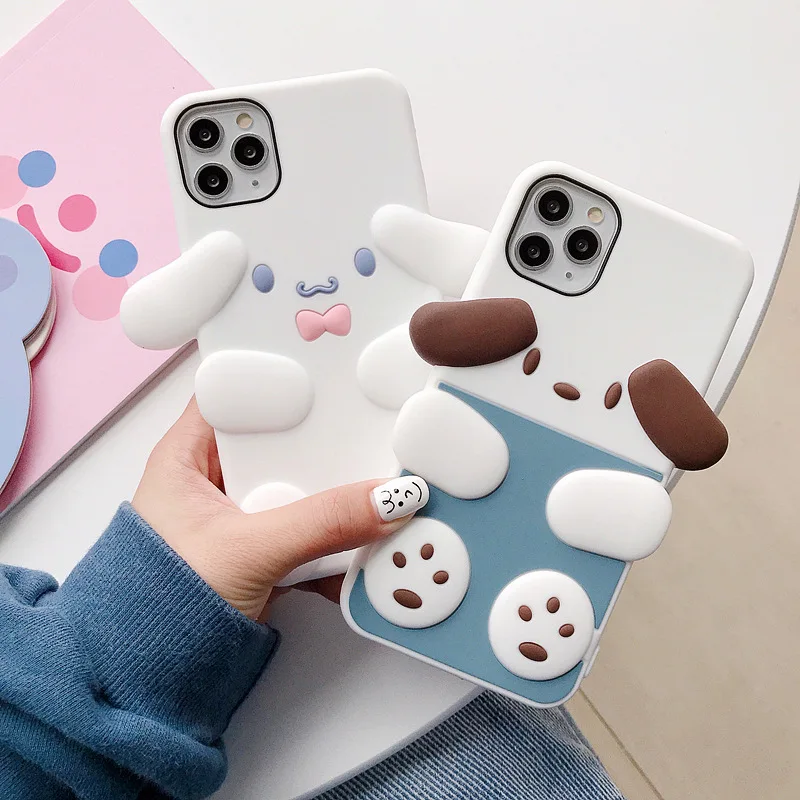 

Case for Iphone 7 8 Plus 11 Pro Max Phone Case for Iphone X XR XS MAX Cover Cartoon Squishy Cute 3D Luxury Cinnamoroll dog