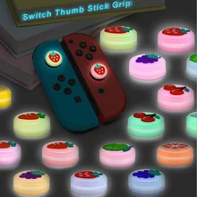 Luminous Glow owoców uchwyt na kciuki czapka Joystick pokrywa dla Switch NS Lite Joy-Con kontroler nintendo Joy Con strzałek przypadku tanie tanio Caysolle CN (pochodzenie) NINTENDO SWITCH Animal Crossing Cute Soft Silicone Grip Protective Cap For Joycon