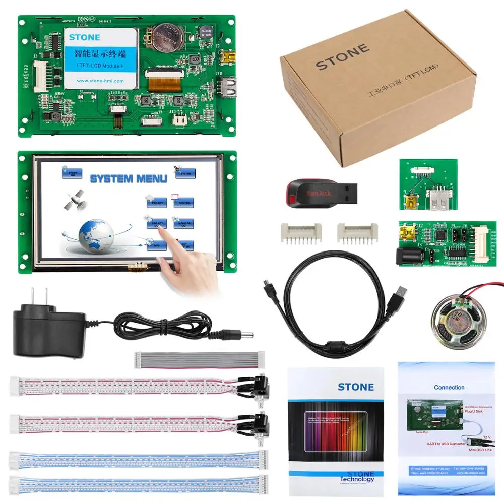 5 inch TFT LCD display module with touch screen and serial interface