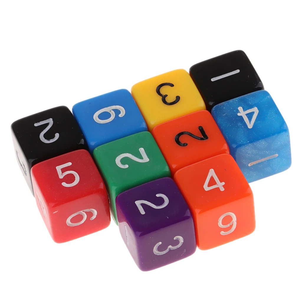 10Pcs D6 Six Sided Dice 6-Die for Dungeons and Dragons D&D RPG MTG Game Role Playing Game Props