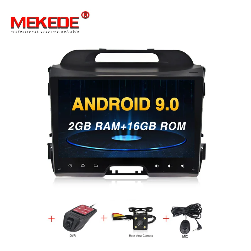 8 ядерный Android 9,0 7 дюймов 2Din автомобильный Радио сенсорный экран gps DVD мультимедийный плеер для Kia SPORTAGE 2010-2012 FM Камера просмотра wifi BT - Цвет: 16G add DVR camera