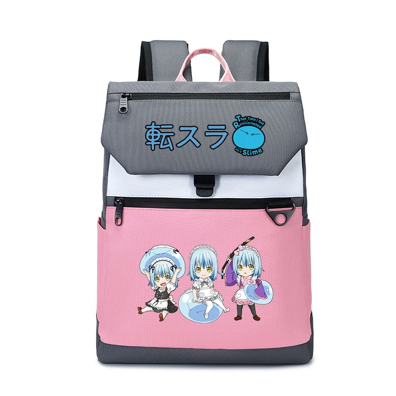 

That Time I Got Reincarnated as a Slime Oxford School Bags Girls Pink Bookbag Kawaii Laptop Backpack Cartoon Travel Bagpack