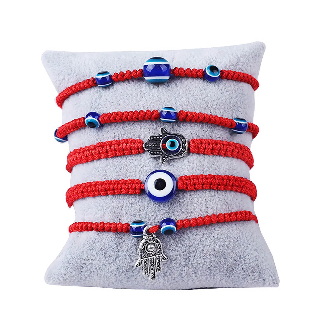 

5 Style Hand Braided Red Thread Bracelet Charm Turkish Evil Eye String Lucky Hamsa Braclet For Men Women Brithdays Gift Jewelry