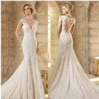 Свадебное платье с длинным рукавом и открытой спиной, свадебное платье с кристаллами, свадебное платье с круглым вырезом на заказ