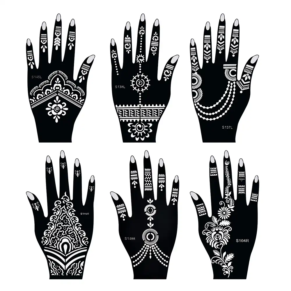 6pcs Small Airbrush Tattoo Stencils For Women Kids Drawing Template Henna Tattoo Stencil For Paiting Glitter Tattoos Tattoo Stencils Aliexpress