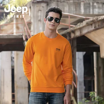 

JEEP SPIRIT Brand Autumn Men Hoodies Casual Cotton Solid Color Long Sleeve O-neck Sweatshirt M-XXXL Hoodie Men