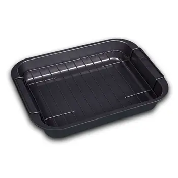 

Non Stick Grilled Fish Pan Baking Tray Cake Cheese Cookie Bread Plate with Rack 425D