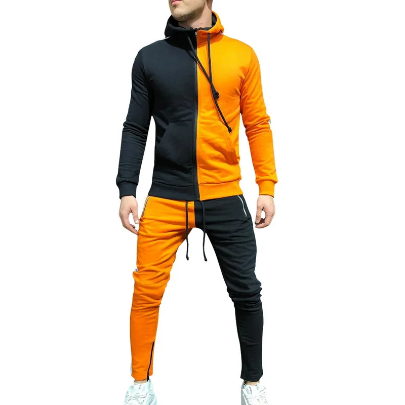 set 4 LOOZYKIT комплекты из 2 предметов, Брендовые мужские комплекты, модная Осенняя Лоскутная куртка, спортивный костюм, толстовки+ Тренировочные штаны, тонкий спортивный костюм - Цвет: set 4