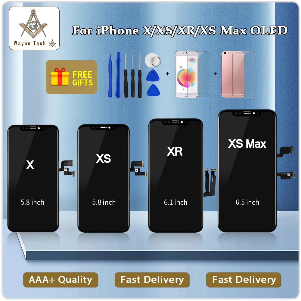 

100% Tested Guarante For iPhone X XR XS XS MAX Display OLED 6.5 inch For iPhone XS MAX AMOLED Display Screen Replacement
