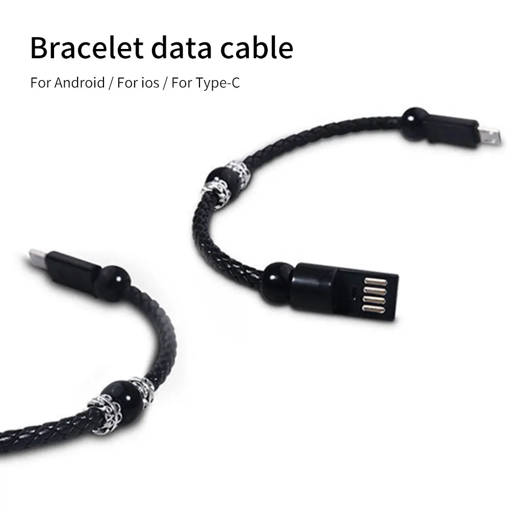Кожаный браслет кабель для iPhone USB телефонный кабель для Xiaomi usb type C Micro USB кабель для быстрой зарядки и синхронизации данных для samsung
