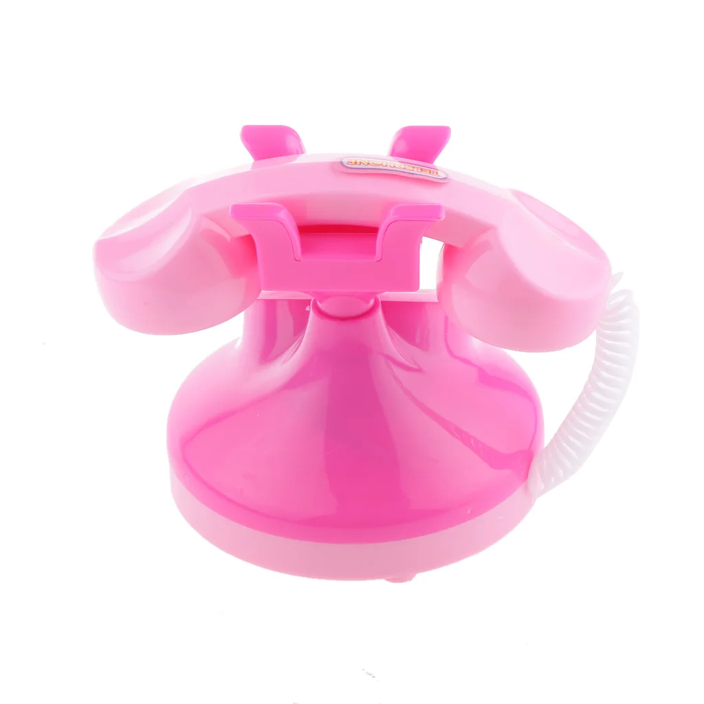 Mini Pink Telephone Pretend Play Home Appliance Toy For Boys & Girls