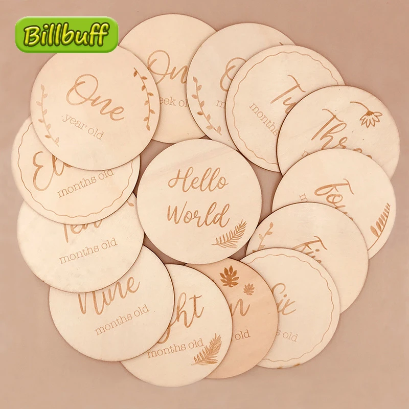 

Hot Sale Wooden Milestone Card Pregnant Baby Newborn Milestone Memorial Commemorative Card Background Decoration Photo Prop Gift