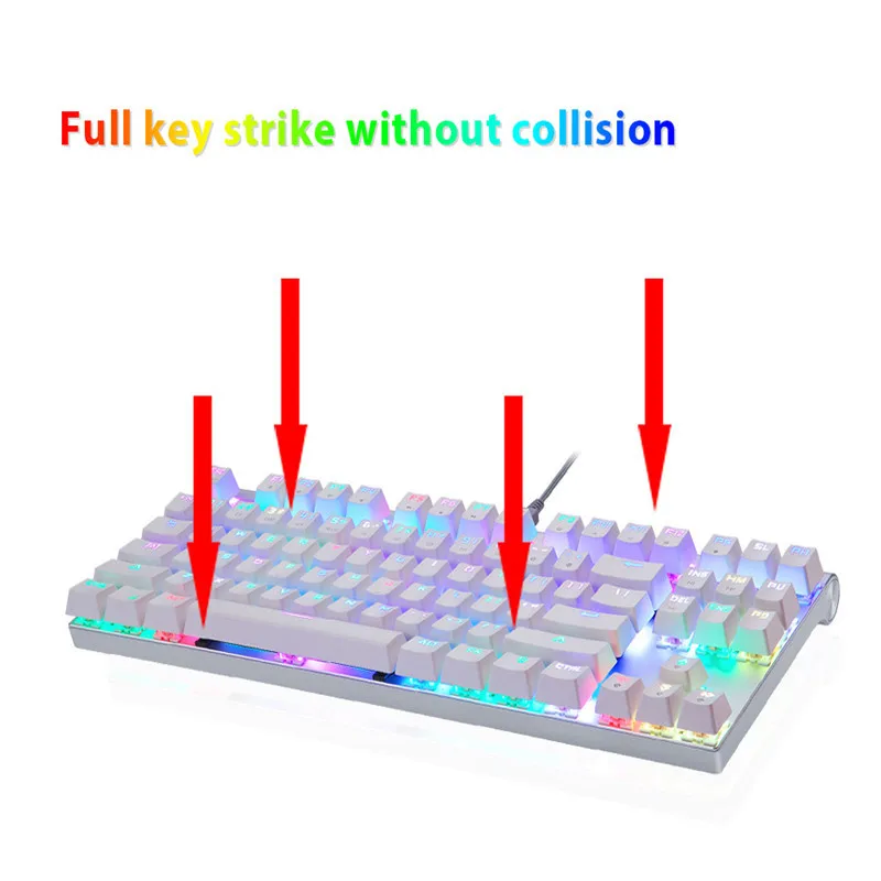 Motospeed CK101 Wired Mechanical Keyboard Metal 87Keys RGB Blue Red Switch Game LED Backlit Tablet Desktop Russian Computer Gamr
