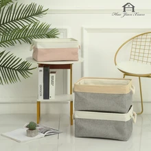 

Cotton Linen Foldable Bin Solid Dust Storage Mand Cube For Toys Organiser Plank Quarry Home Gift Box Office Makeup Organizer