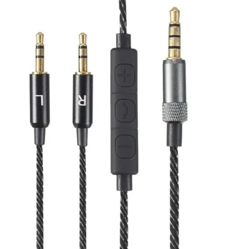 K3nb Flexural Replacement 1.2m Audio Cable With Mic/ For Sol Republic Master Tracks Hd V8 V10
