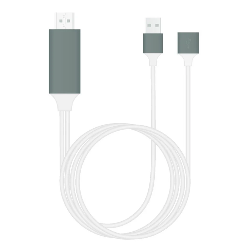 Белый 3 в 1 HDMI кабель ТВ Android телефоны к HDMI адаптер Full HD 1080P кабель-Переходник USB LHB99 - Цвет: Белый