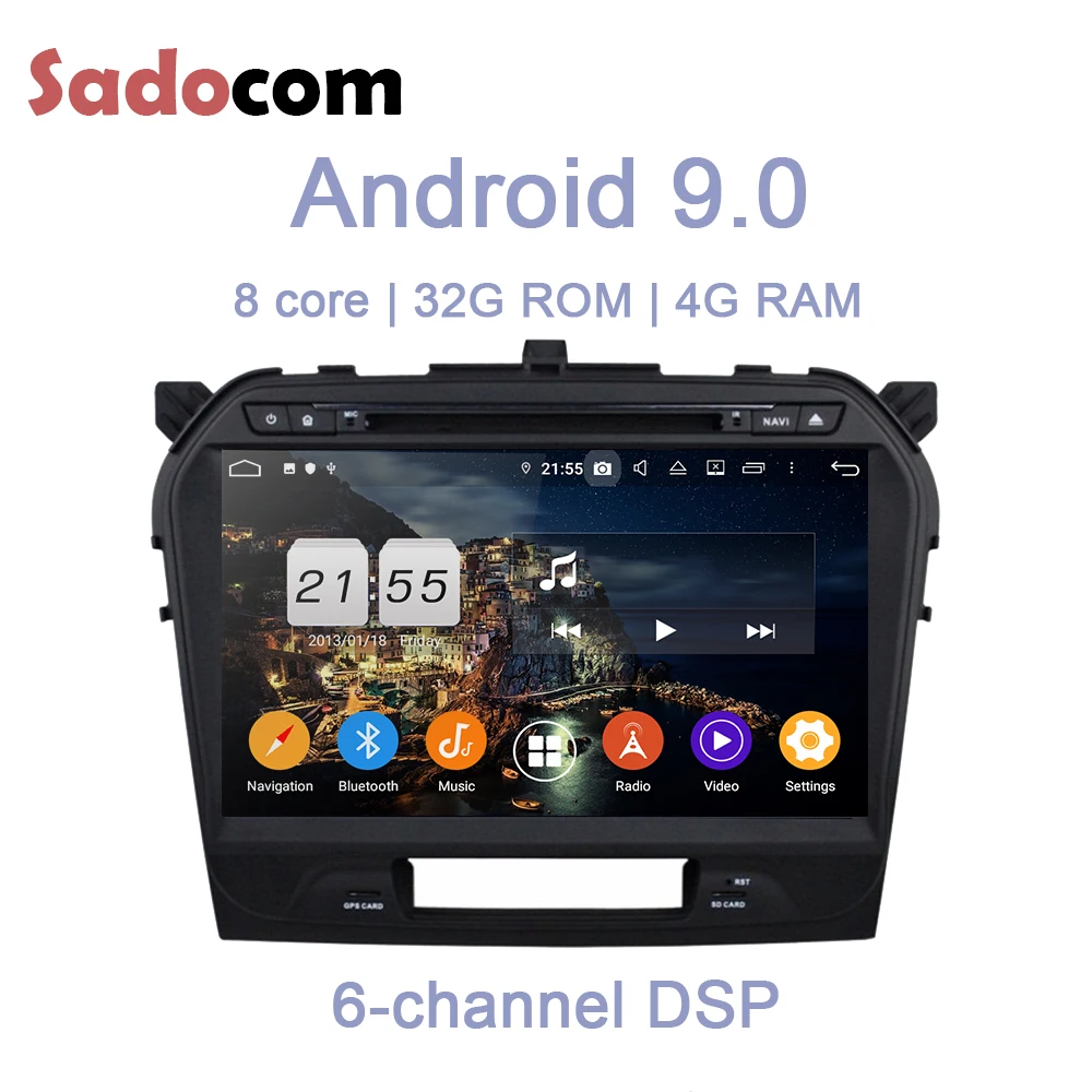 10," DSP Android 9,0 8 Core 32 ГБ+ 4 Гб ram автомобильный dvd-плеер gps ГЛОНАСС RDS радио wifi Bluetooth 4,2 tv для SUZUKI Vitara