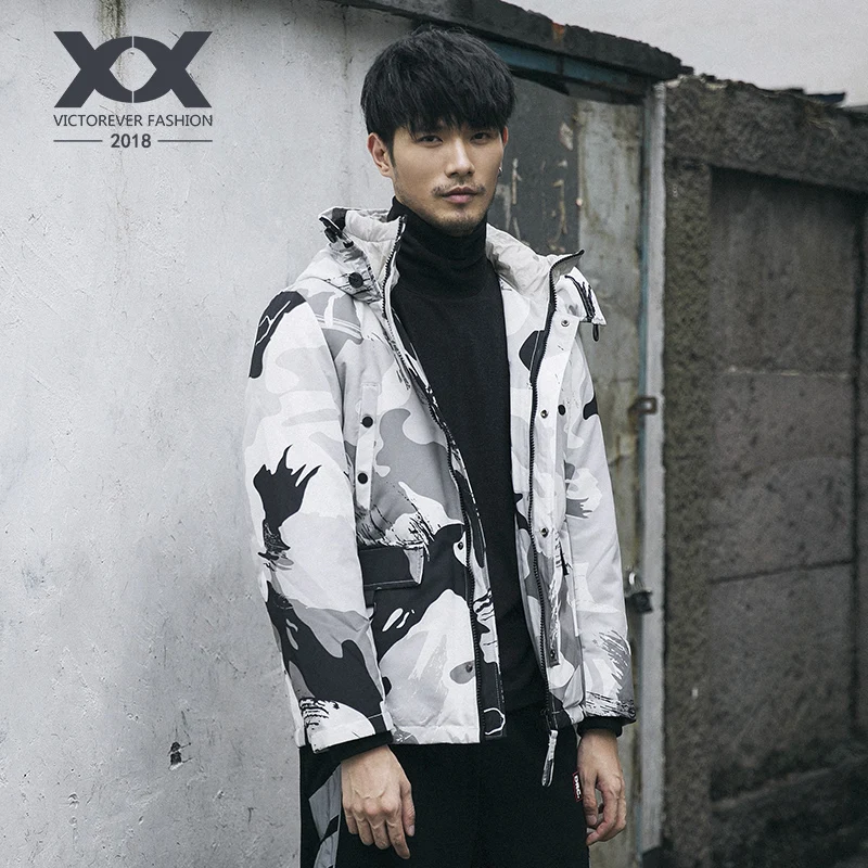 

Winter thick down jacket men's long military wind double hooded camouflage trend men's warm down jacket