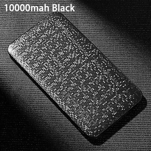 Блок питания CD21 USAMS Mosaic ультра тонкий 10000mAh банк питания для iPhone 5 6 7 8X samsung мобильный телефон для Xiaomi - Цвет: Black
