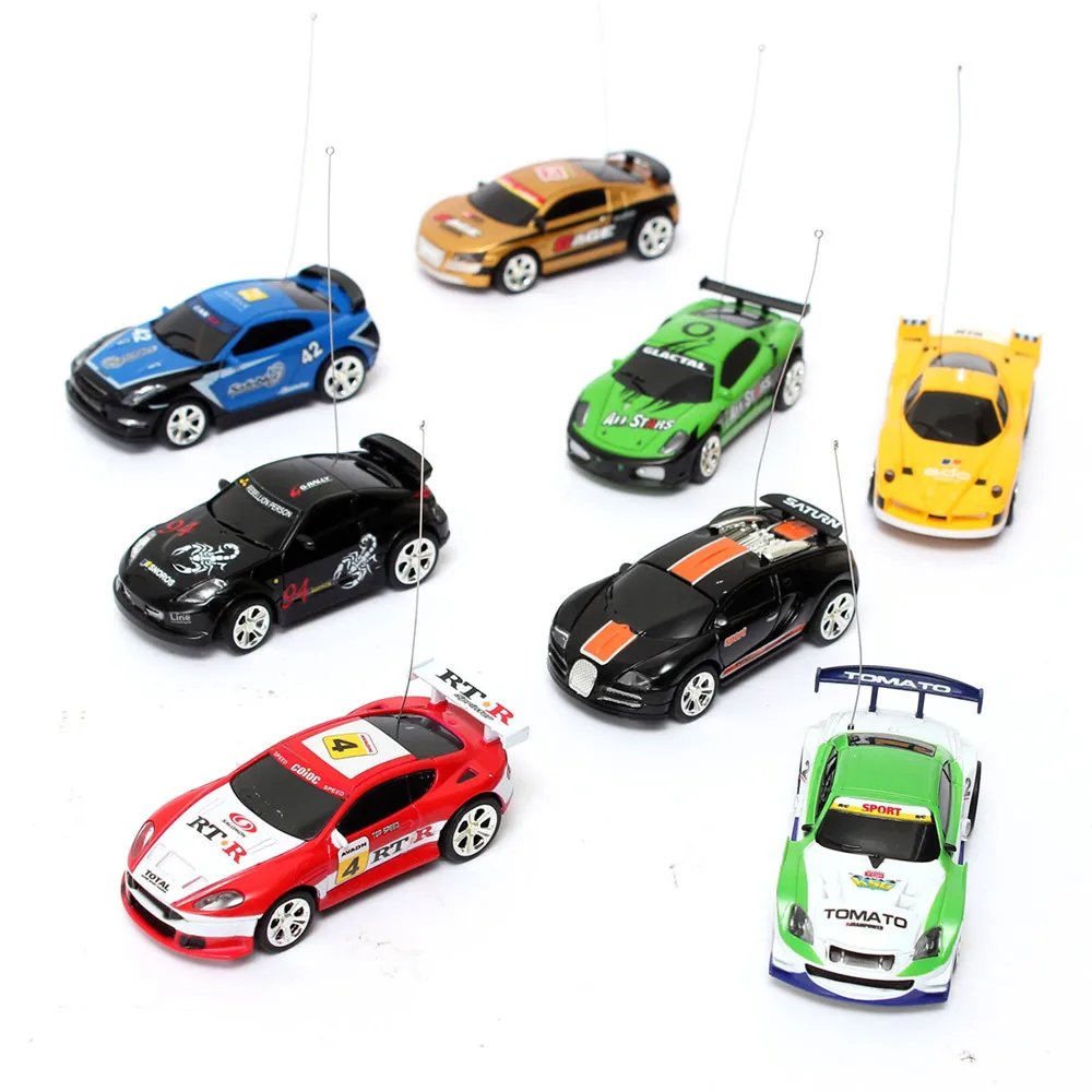 8 Colors Coke Can Mini RC Car Vehicle Radio Remote Control Micro Racing Car 4 Frequencies For Kids Presents Gifts