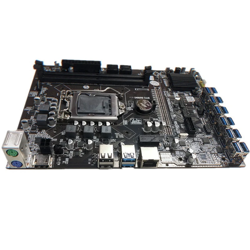 budget gaming pc motherboard B250C BTC Mining Motherboard with G3930 CPU+Fan+SATA Cable+Switch Cable 12*PCIE to USB3.0 GPU Slot Support DDR4 DIMM RAM cheap motherboard for pc