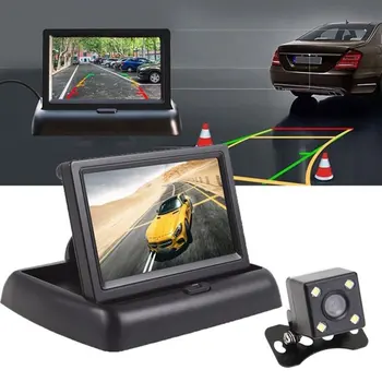 

4.3 Inch Hd Display Folding Two-way Av Video Input Reversing Priority Car Waterproof Reversing Camera 4LED